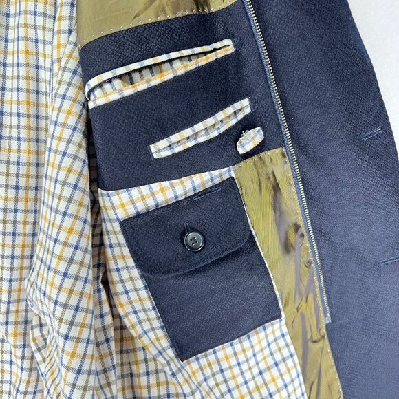 Kroon Ritchie Blazer 48R Blue Hybrid Jacket Wool Cashmere 3 Button Full Zip - Picture 14 of 16